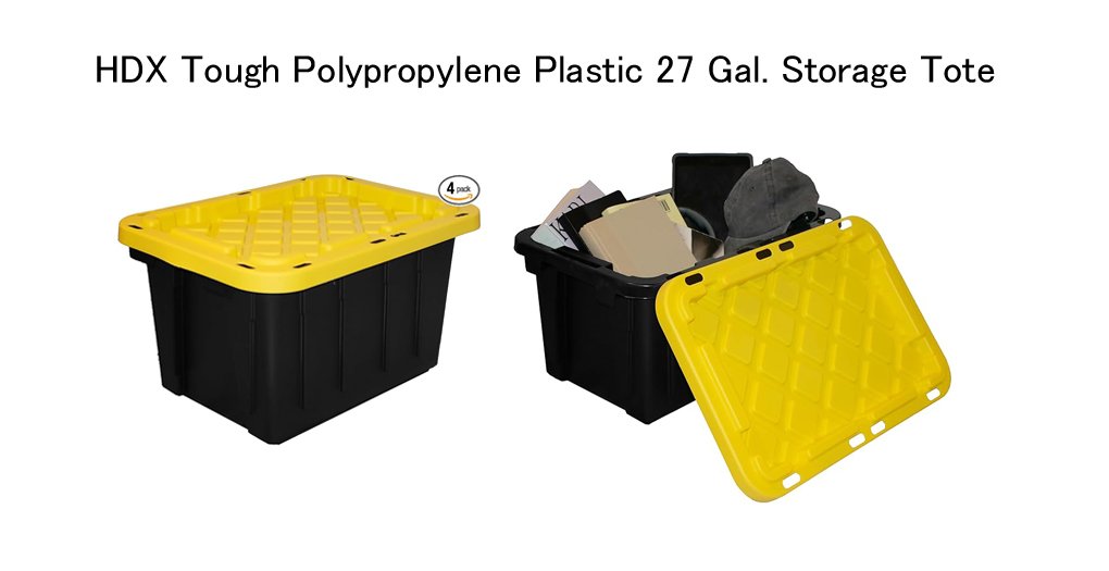 HDX Tough Polypropylene Plastic 27 Gal. Storage Tote